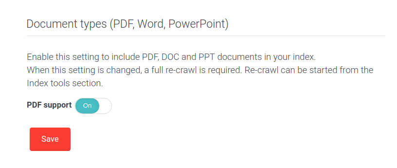 Picture of document types user interface.