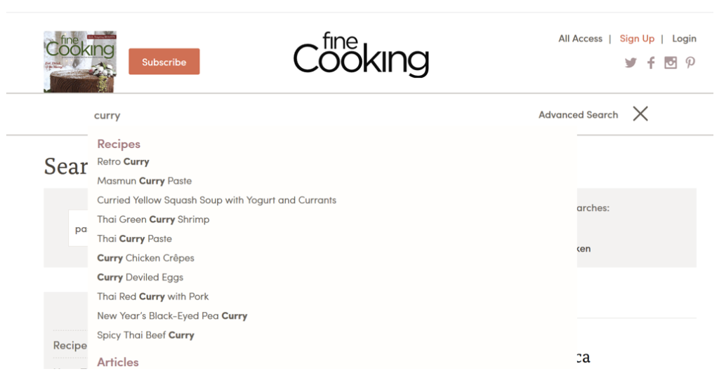 With personalization, you can offer recipes that fit the users' preferences.