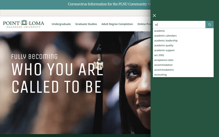 point loma nazarene university site search example