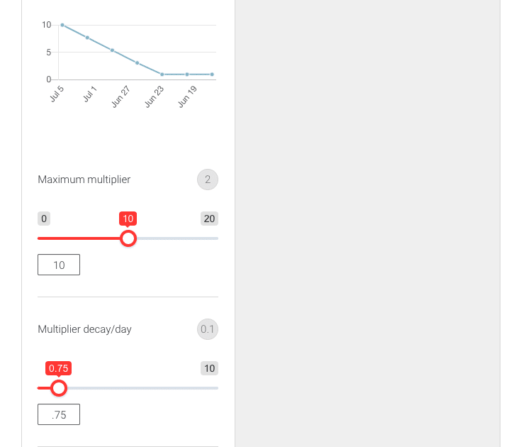 Picture of the Date boost user interface editor.