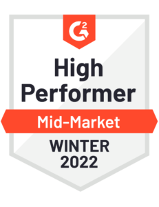 G2 badge Winter 2022 High Performer Mid-Market