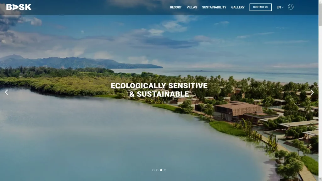 Bask resorts and properties website takes advantage of full frame hero images to highlight their properties. 