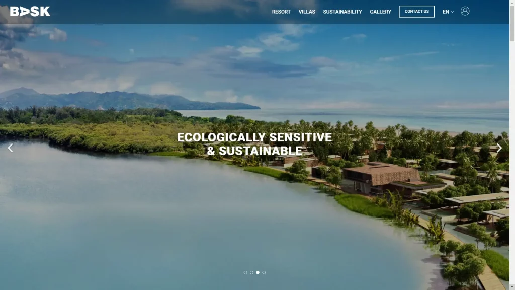 Bask resorts and properties website takes advantage of full frame hero images to highlight their properties.