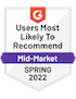 mid market users most likely recommend spring 2022