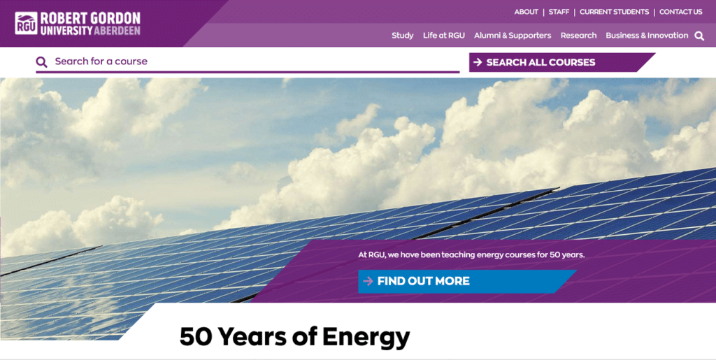 Robert Gordon University: Onsite Search Best practices Example 2