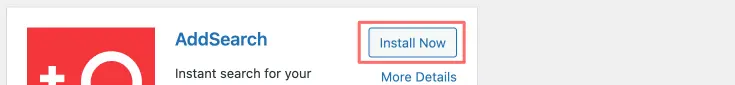 Picture of the install plugin button in the WordPress plugin page
