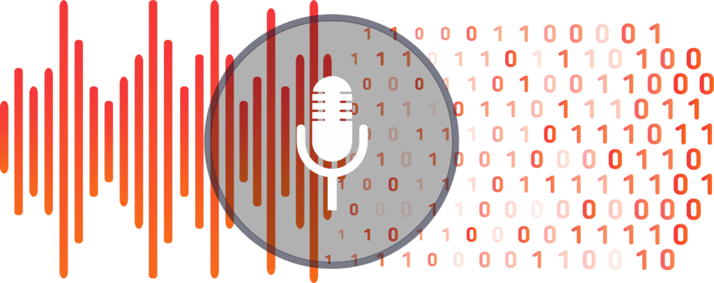 converts the sound waves from your voice into digital data