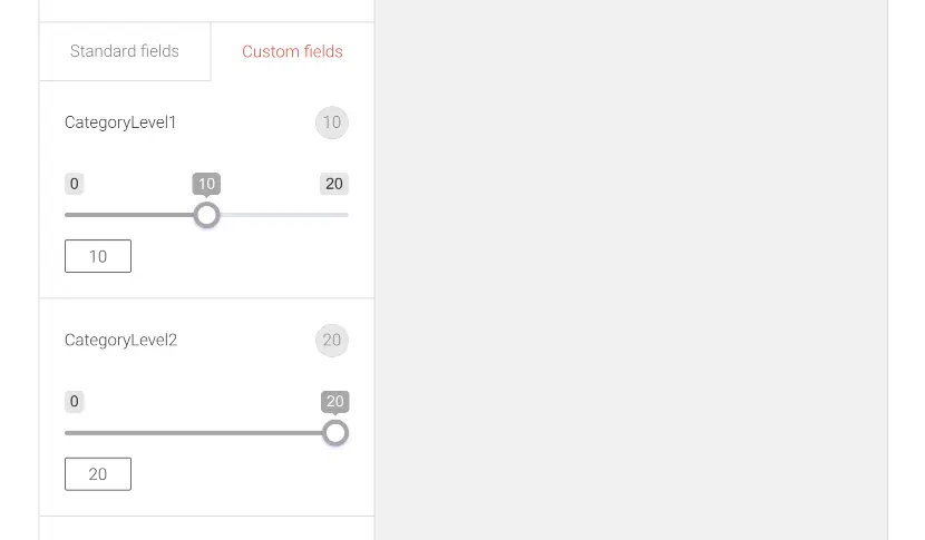 Picture of the Field Weights Standard Fields editor interface.