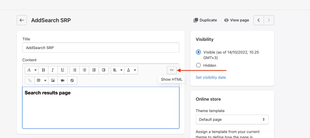 Increase Width of the Results Page