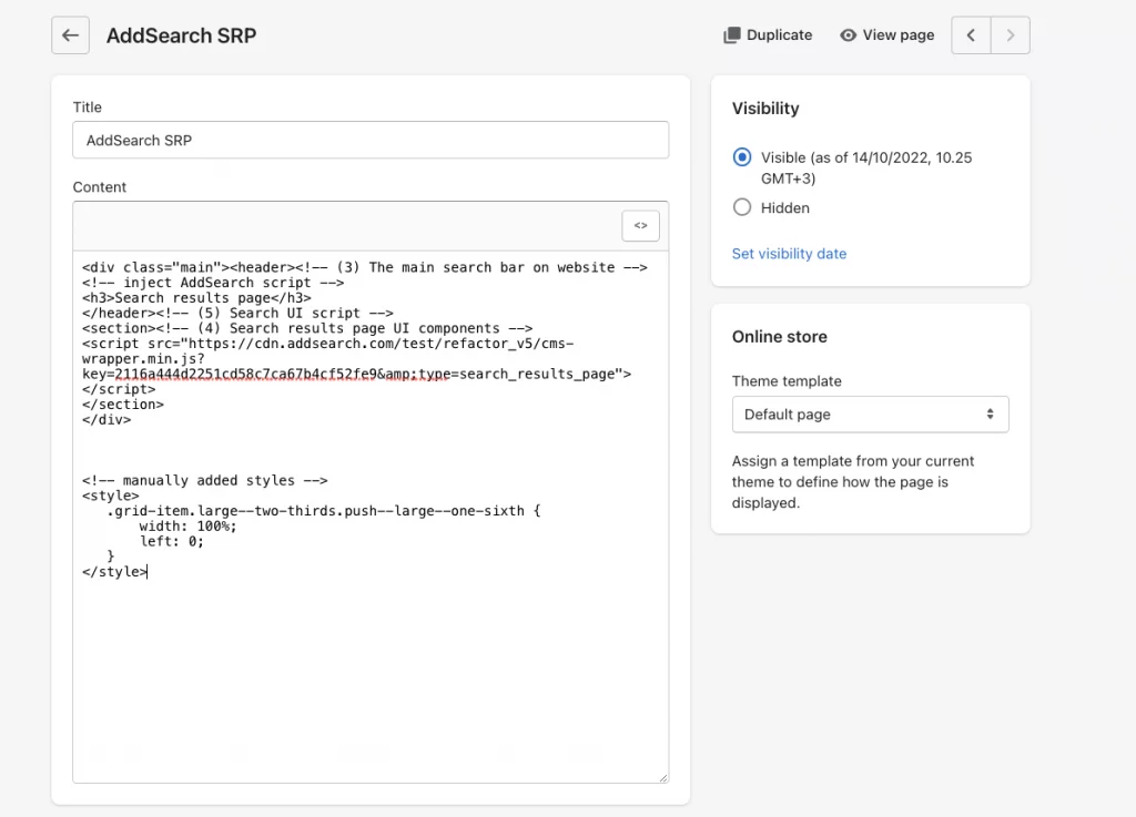 Increase Width of the Results Page
