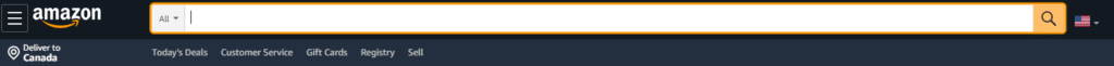 Make sure Your Shopify search bar is prominent: example here from Amazon's search bar