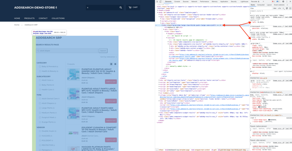 Increase Width of the Results Page