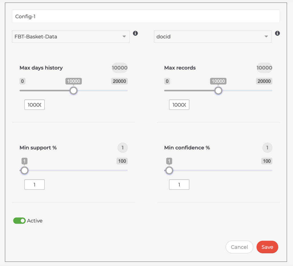 Configuring FBT Recommendations