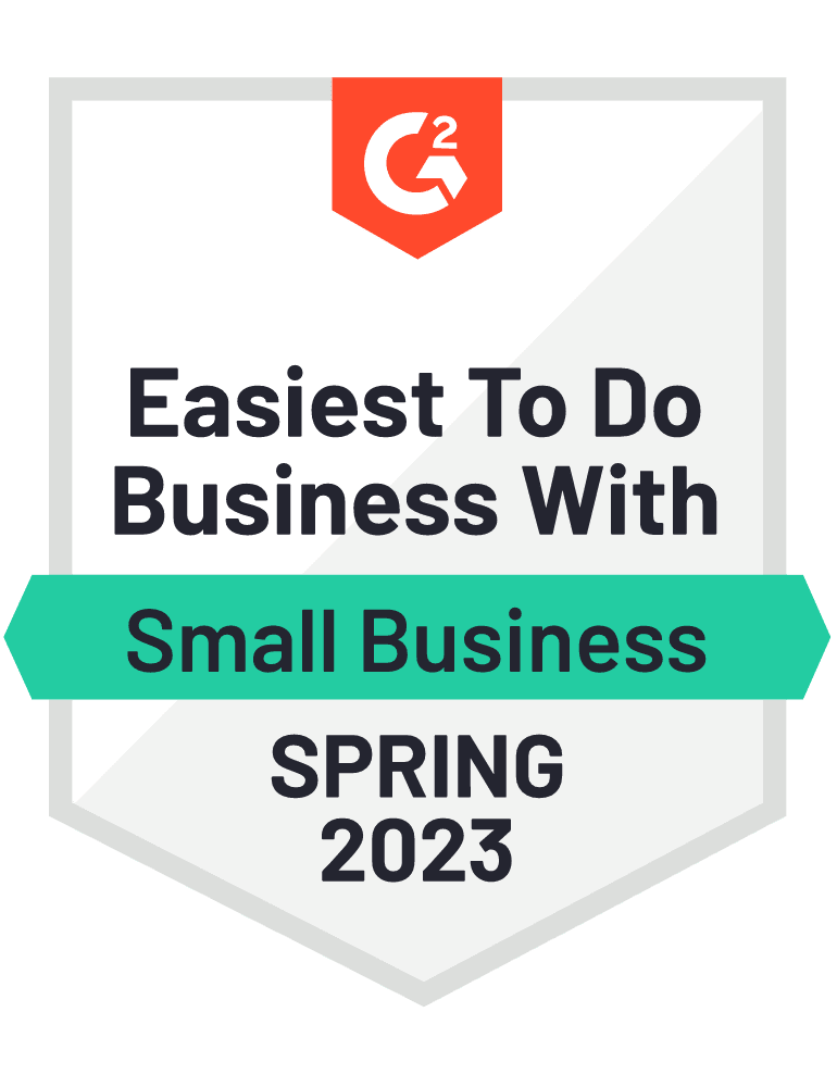 G2 Easiest To Do Business With Small Business Spring 2023