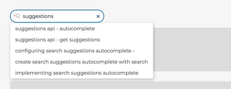 Picture of search suggestions autocomplete component