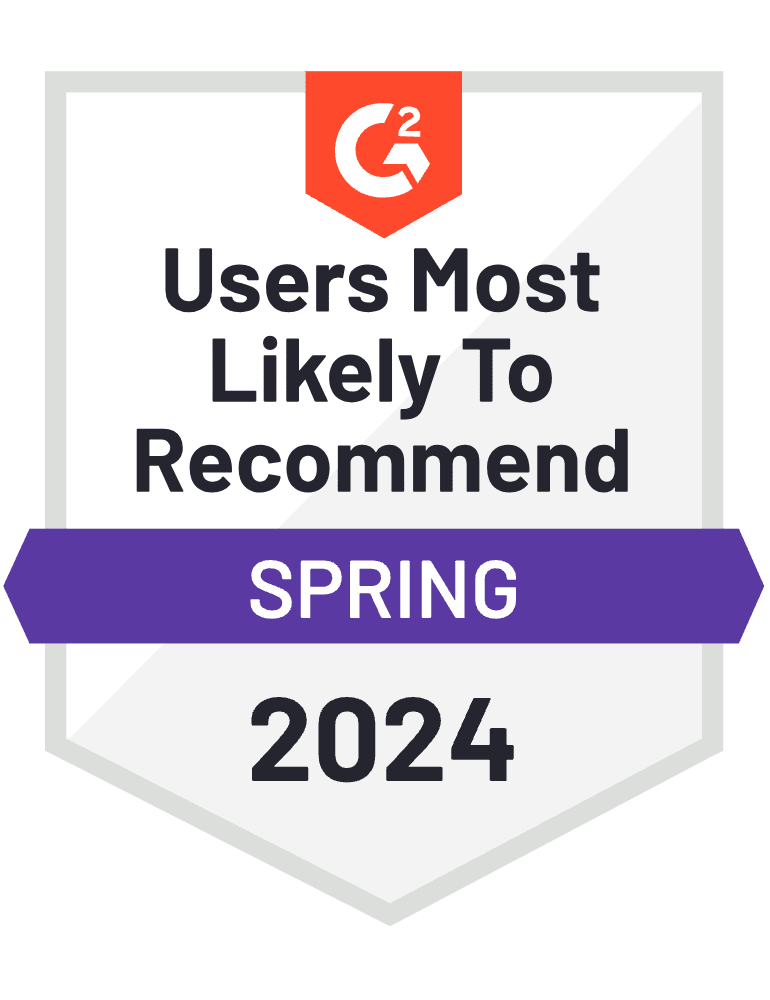 G2 Most Likely To Recommend Spring 2024