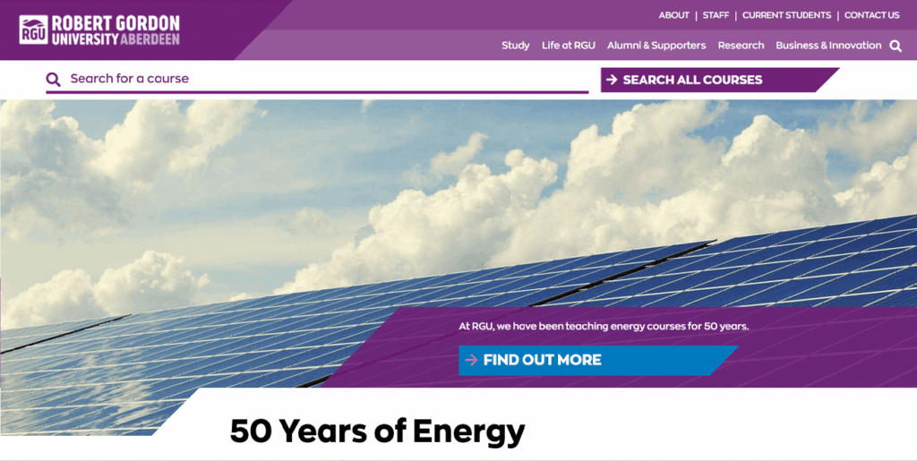 Robert Gordon University: Onsite Search Best practices Example 2